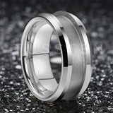 Classic Marvelous Groove Domed Polished 10mm Tungsten Blank Core with 6mm Comfort Fit Rings