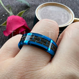 Black Blue Carbon Fiber Inlay Shiny Bevel Edges 6/8MM Men and Women Tungsten Comfort Fit Wedding Band