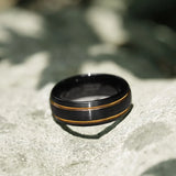 Super Double Blue Line Inlay Design 8MM Black Men Tungsten Carbide Engagement Rings Popular Jewelry Wedding Bands