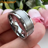 Trendy Jewelry Groove Polish Brush 8mm Classic Tungsten Engagement Wedding Band Forever Comfort Fit Ring Men Women
