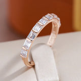 Sparkling AAA Cubic Zircon Diamonds Slim Filled 14K Filled Rose Gold Fashion Stackable Party Jewelry Rings for Women