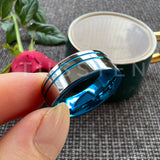Beautiful 2 Grooves Finish Great Workmanship 8MM Men Women Flat Comfort Fit Wedding Band Tungsten Finger Rings
