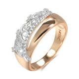 Vintage Filled 14K Rose Gold Silver Color Personality Hollow AAA Zircon Diamonds Fashion Jewelry Rings for Women