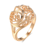 Minimalist Hollow Geometric Round Glossy Rolled 14K Rose Gold Fashion Jewelry Vintage Party Twist Rings For Women