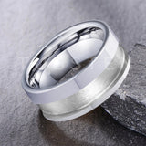 Classic Marvelous Groove Domed Polished 10mm Tungsten Blank Core with 6mm Comfort Fit Rings