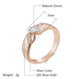 Luxury Fashion Creative Filled 14K Rose Gold Silver Color Mix with AAA Zircon Diamonds Fine Rings For Women