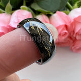 Polished Shiny Domed Sandblast Foil Inlay 8mm Tungsten Carbide Comfort Fit Wedding Bands Men/Women Fashion Jewelry