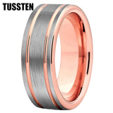 Excellent Grooved Polished Finish 8MM Trendy Gift Jewelry Men and Women Tungsten Engagement Rings Bands