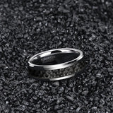 New Black Carbon Fiber Design 6/8mm Men's Ring Tungsten Carbide Engagement Ring Wedding Band Men and Women