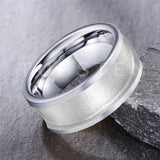 Classic Marvelous Groove Domed Polished 10mm Tungsten Blank Core with 6mm Comfort Fit Rings