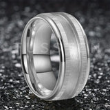 Tungsten Blank Core 3/4MM Groove Stepped Polished 10MM  Comfort Fit Rings and Wedding Bands for Men and Women