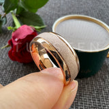 Super Sandblasted Gold 6/8MM Tungsten Ring for Men and Women Fashion Comfortable Fit Engagement Wedding Band