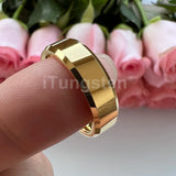 High Polished Beveled Finish Excellent Quality 8MM 6MM 4 Colors Comfort Fit Men Women Tungsten Carbide Wedding Band