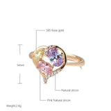 Superb Hollow Translucent Colored AAA Zircon Crystals Rolled Rose Gold of 14-Karat Purity Rings Versatile Jewelry
