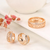 Exquisite Fashion Vintage Syle 14K Rolled Rose Gold AAA Zirconia Diamonds Full Pave Setting Women's Ring Jewelry