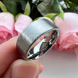 Super Brushed Pipe Cut 6/8mm Tungsten Carbide Rings for Couple Comfort Fit Engagement Wedding Band Jewelry