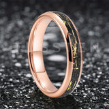 Pleasing Black Inlaid Gold Color Foil 4mm Tungsten Carbide Steel Rings  Wedding Ring for Men and Women Jewelry
