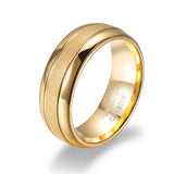 Terrific Frosted 8mm Tungsten Carbide Ring Gold Silver Color For Wedding Engagement BandS Party Rings