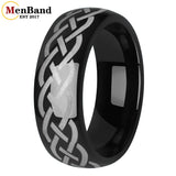 Laser Carving Celtic Knot Pattern Dome Polished 6/8mm Men and Women Wedding Tungsten Comfortable Fit Ring
