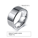 Classic Plain Thickness of 2mm Finger Band 8mm Tungsten Carbide Wedding Bands for Men - Engagement Promise Jewelry