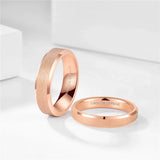 Popular Rose Gold Frosted Matte Brushed 4mm 6mm Tungsten Carbide Rings For Women, Men Wedding Engagement Bands