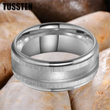 Tungsten Blank Core 3/4MM Groove Stepped Polished 10MM  Comfort Fit Rings and Wedding Bands for Men and Women