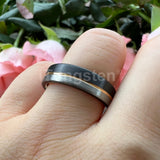 Terrific Offset Groove Brushed Finish 6mm 8mm Mens Womens Tungsten Carbide Ring Comfort Fit Wedding Bands
