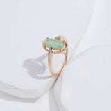 Luxury  14K Rolled Rose Gold AAA Emerald Big Green Stone Zircon Rings For Women Fine Jewelry Daily Rings