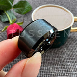 Super Beveled Edges Matte Finish Gold 10/12MM Tungsten Carbide Rings for Men Women, Fashion Engagement Wedding Bands