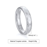 High Quality Multi-faceted Rhombus 4mm/6mm Tungsten Wedding Rings for Couples - Men Women Promise Engagement Jewelry