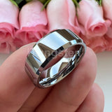 High Polished Beveled Finish Excellent Quality 8MM 6MM 4 Colors Comfort Fit Men Women Tungsten Carbide Wedding Band