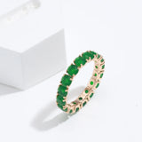 New Unusual Full Claw Green AAA Zircon Fashion Rings For Women - Filled 14K Rose Gold Luxury Jewelry