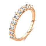 Sparkling AAA Cubic Zircon Diamonds Slim Filled 14K Filled Rose Gold Fashion Stackable Party Jewelry Rings for Women