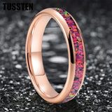 Charming Opal Ring Nice 4MM Color Women Tungsten Comfort Fit Engagement Wedding Bands Trendy Jewelry
