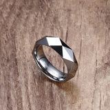 Super Rhombic Section Gold, Silver, Rose Gold Color High Polished 6mm Men Women Tungsten Carbide Ring Wedding Bands