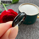Charming 4MM Tungsten Blank Rings with 2MM Groove For Inlay Channel Polished Shiny Dome Edges Women Wedding Bands