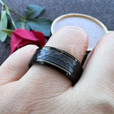 Fabulous Black/Gold/Rose/Original Color 8MM Men Women Comfort Fit Hammer Ring Tungsten Wedding Band