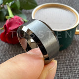 Beveled Edges Matte Finish Gold/Black Tone 10mm Tungsten Carbide Rings for Men Women Fashion Engagement Wedding Band