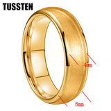 New Arrival Quality 6MM Tungsten 4MM Groove For Inlay Channel Polished with Shiny Dome Edges Wedding Bands