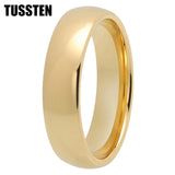 Amazing Domed Polished Finish Gold/Siver/Black Tone 6/8MM Tungsten Carbide Men Women Comfortable Fit Wedding Bands