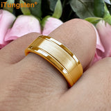 Trendy Jewelry Groove Polish Brush 8mm Classic Tungsten Engagement Wedding Band Forever Comfort Fit Ring Men Women
