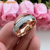 Awesome Meteorite Inlay 6mm 8mm Tungsten Carbide Ring for Men Women - Engagement Wedding Band Fashion Jewelry