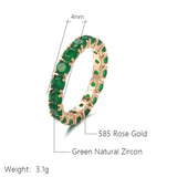 New Unusual Full Claw Green AAA Zircon Fashion Rings For Women - Filled 14K Rose Gold Luxury Jewelry