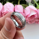 Marvelous Domed Stepped Edges 6mm 8mm Tungsten Hammer Comfort Fit Engagement Wedding Band Men, Women Trendy Jewelry