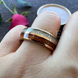 Outstanding Wood Meteorite Inlay 8MM Popular Men Women Tungsten Carbide Comfort Fit Wedding Bands Rings