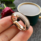 Super Sandblasted Gold 6/8MM Tungsten Ring for Men and Women Fashion Comfortable Fit Engagement Wedding Band