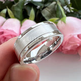 Trendy Jewelry Groove Polish Brush 8mm Classic Tungsten Engagement Wedding Band Forever Comfort Fit Ring Men Women