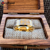 Laser Carved Complex Cross Pattern Dome Polished 6/8mm Comfortable Fit Wedding Tungsten Ring