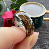 Whisky Barrel Oak Wood Guitar String Inlay 8mm Men, Women Tungsten Carbide Rings - Bridegroom Trendy Wedding Bands