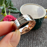 Beautiful 2 Grooves Finish Great Workmanship 8MM Men Women Flat Comfort Fit Wedding Band Tungsten Finger Rings